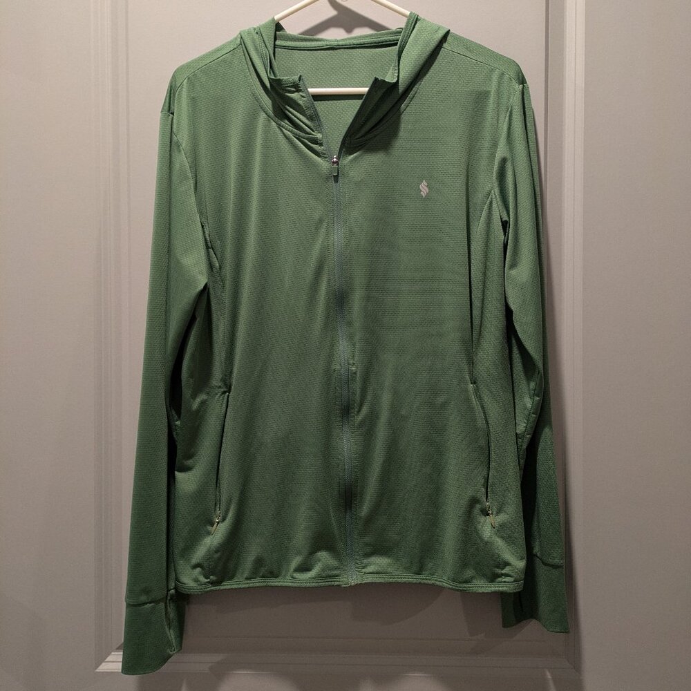 UPF 50+ Green Zip-Up Lightweight Hoodie